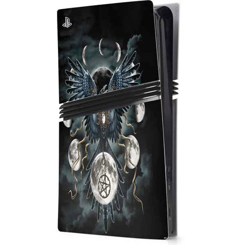 Crow and Moon Phases by Sarah Richter PS5 Pro Console Skin